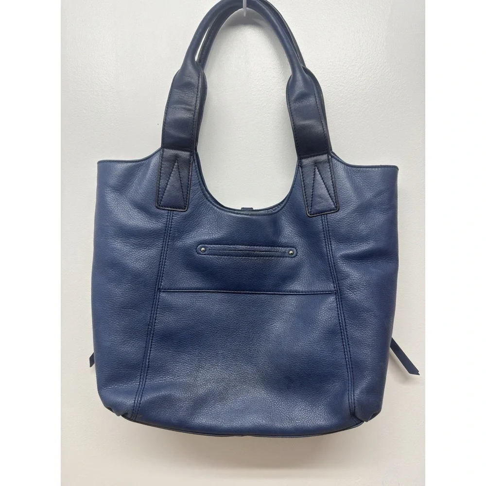 B Makowsky Blue Leather Hand Bag Purse Hobo‎ Shoulder Bag #33